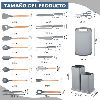 🍳 SET DE COCINA 19 UTENSILIOS CALIDAD PREMIUM® 🍳 ✨ TODO LO QUE NECESITAS PARA COCINAR COMO PRO ✈ ENVÍO GRATIS | 🚚 PAGO CONTRAENTREGA