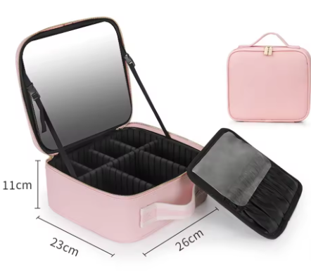 Cosmetiquera Con Espejo Led USB RECARGABLE 🔋|| PORTA BROCHAS GRATIS HOY |EL REGALO PERFECTO PARA TU PRINCESA 🎁💘