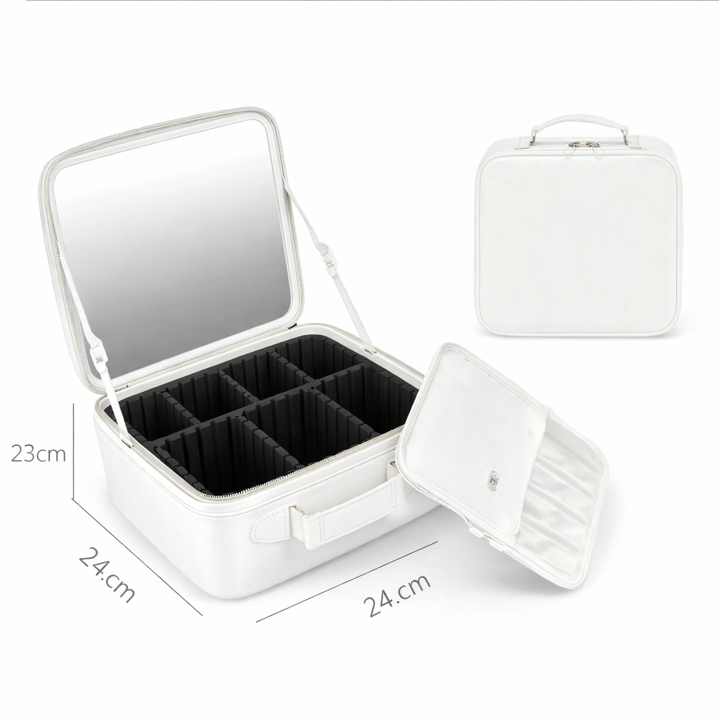 Cosmetiquera Con Espejo Led USB RECARGABLE 🔋|| PORTA BROCHAS GRATIS HOY |EL REGALO PERFECTO PARA TU PRINCESA 🎁💘